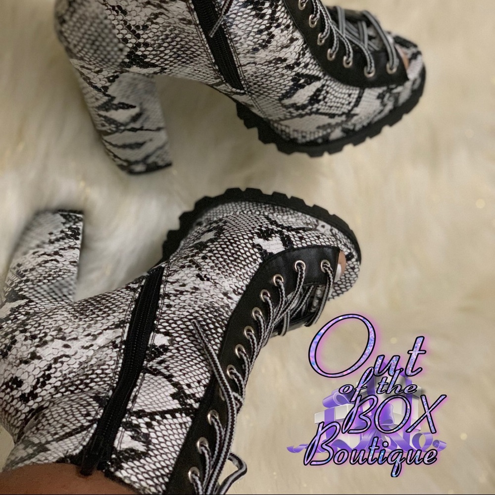 Snake skin booties